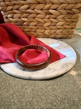 Handcrafted Wood Bangle Bracelet in Rich Brown